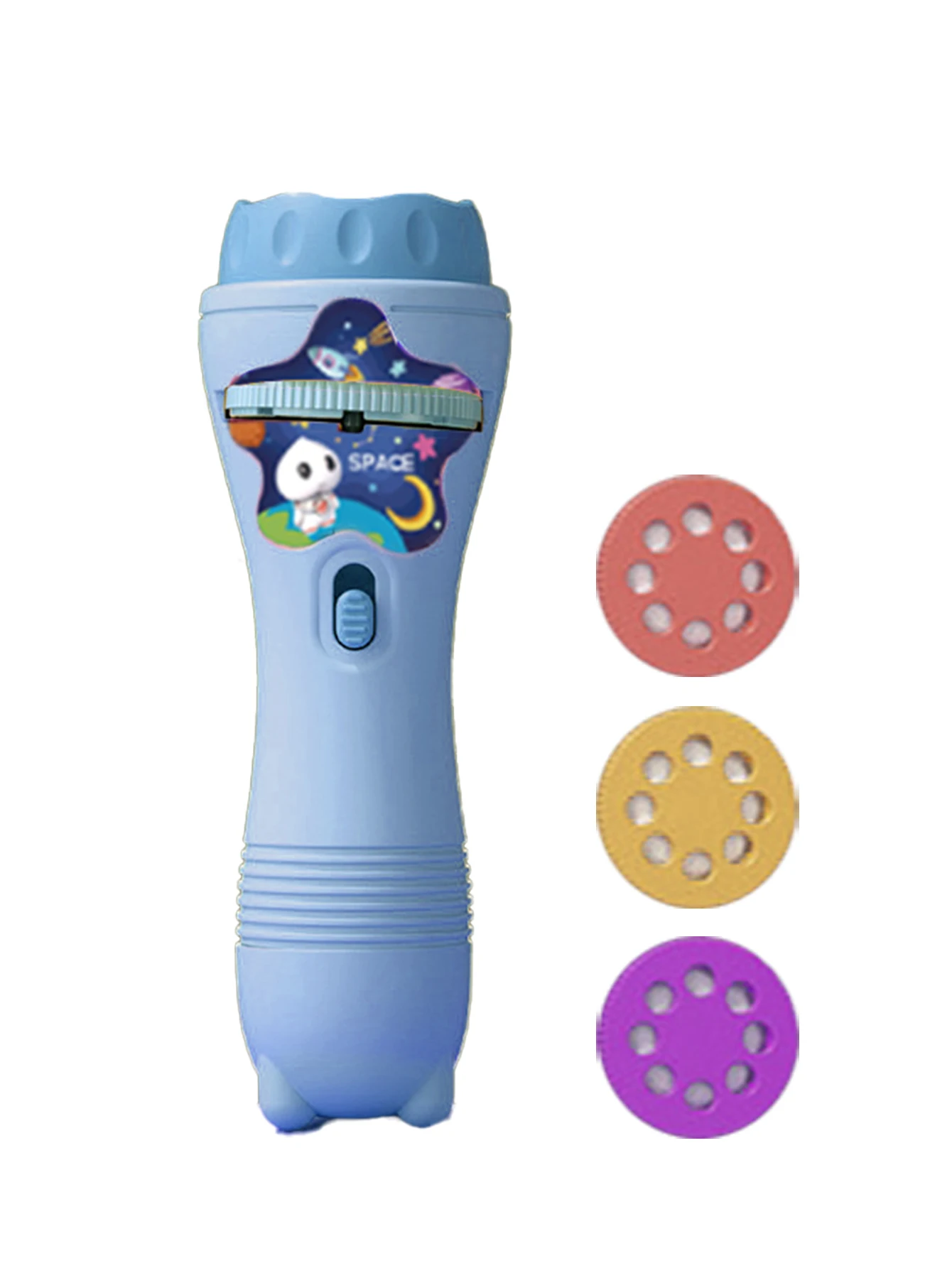 Kids Projection Flashlight Toy, ABS Space Theme Torch With 3 Random Slides 24 Patterns Bedtime Educational Toy