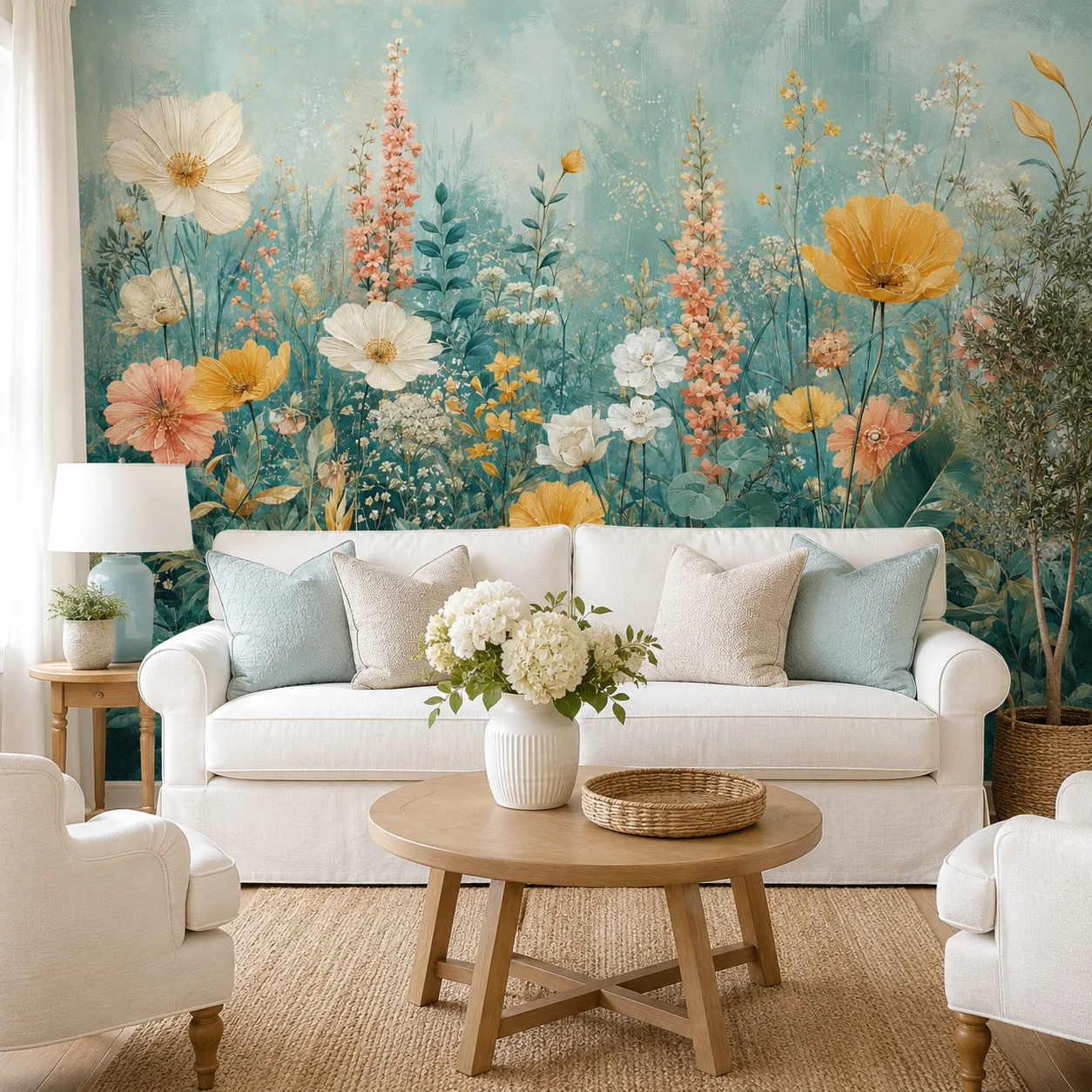 Custom Vintage Wildflower Wallpaper Mural Botanical Garden Living Room Wall Decor Non Self Adhesive Requires Glue