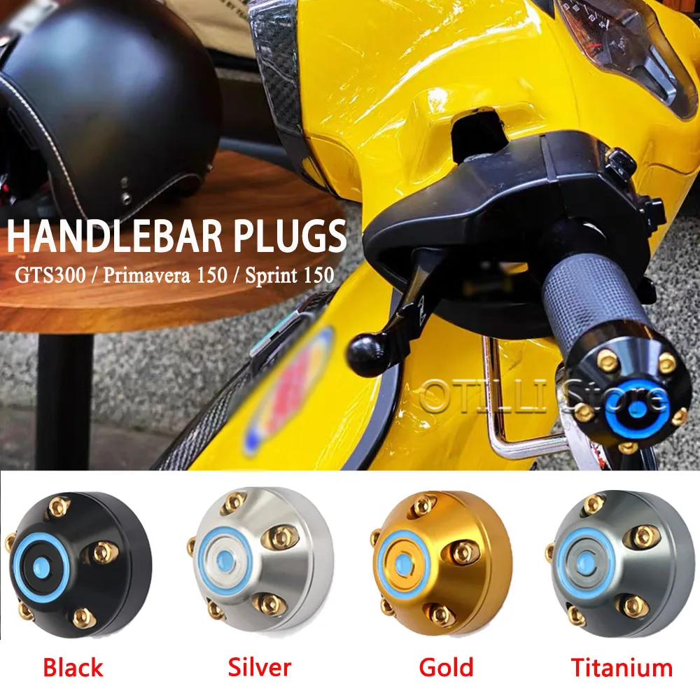 جديد الألومنيوم مقبض مقود دراجة المقابس بار نهاية غطاء دراجة نارية لفيسبا بريمافيرا بريمافيرا 150 سبرينت سبرينت 150 GTS300 GTS 300