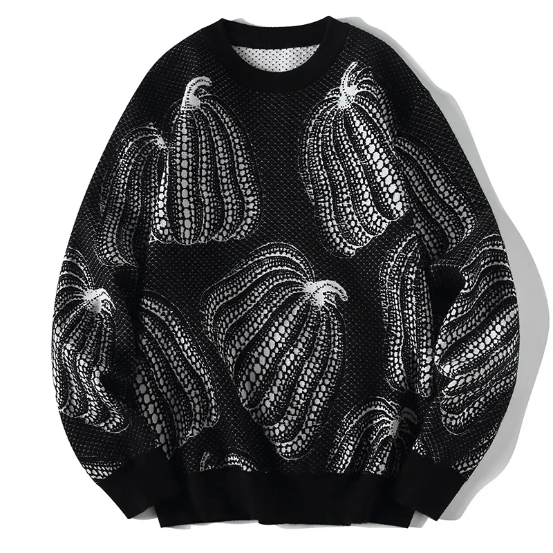 Halloween Sweater 2023 Winter Hip Hop New Pumpkin Knitwear Mens Big Size Pullovers Fashion Loose Exercise Christmas sweaters Man