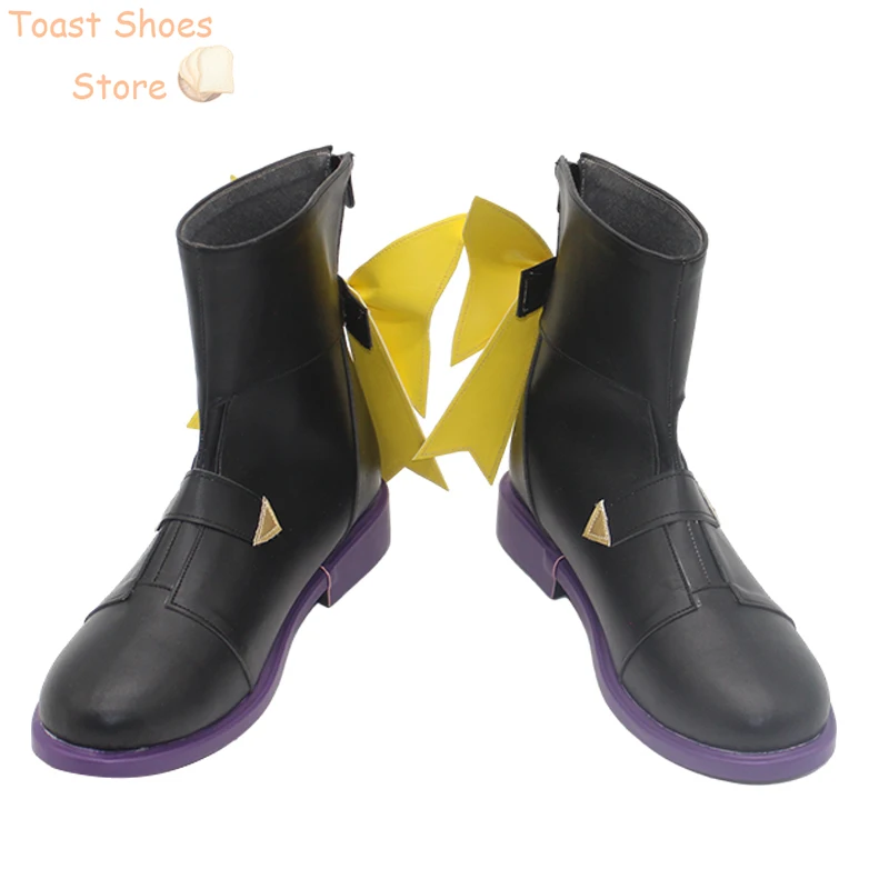 Murasaki Shion Cosplay Shoes PU Leather Shoes Halloween Carnival Boots Vtuber Cosplay Prop Costume Prop