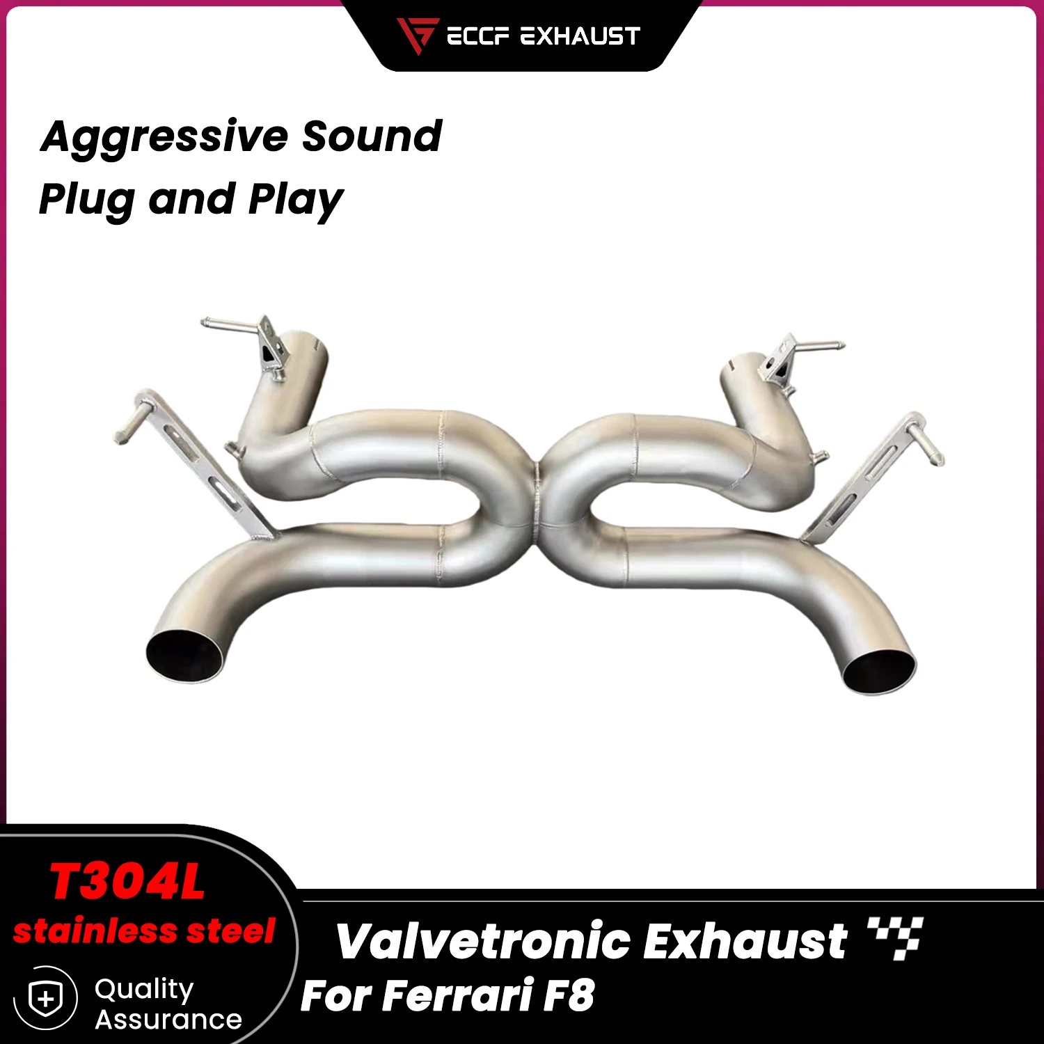 

Агрессивный звук выхлопа: выхлопная система Catback из нержавеющей стали для Ferrari F8, улучшение производительности, простая установка