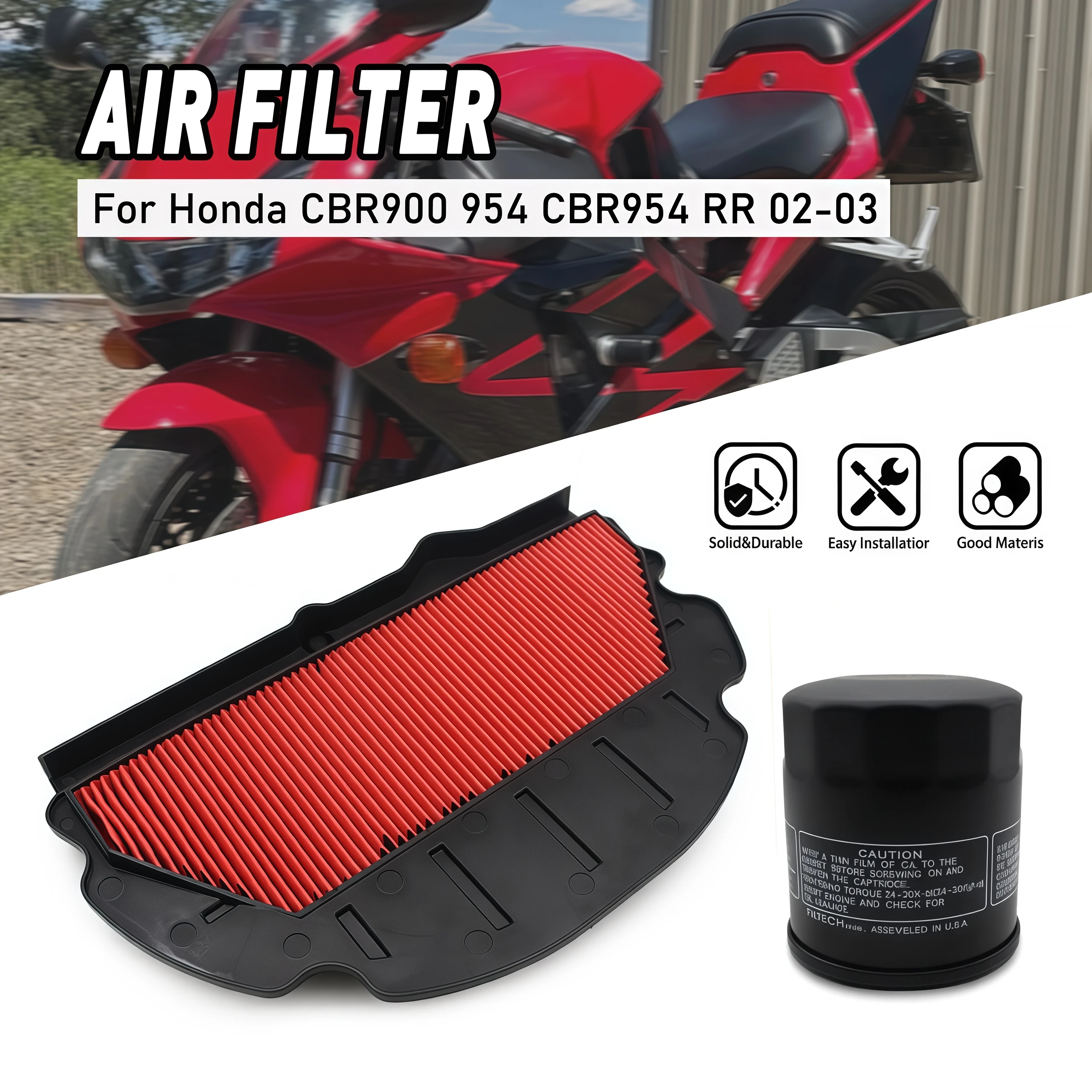 

Motorcycle Oil / Air Filter Motor Bike Intake Cleaner For HONDA CBR900RR CBR900 CBR 900 RR CBR954RR CBR954 954cc 954 2002-2003