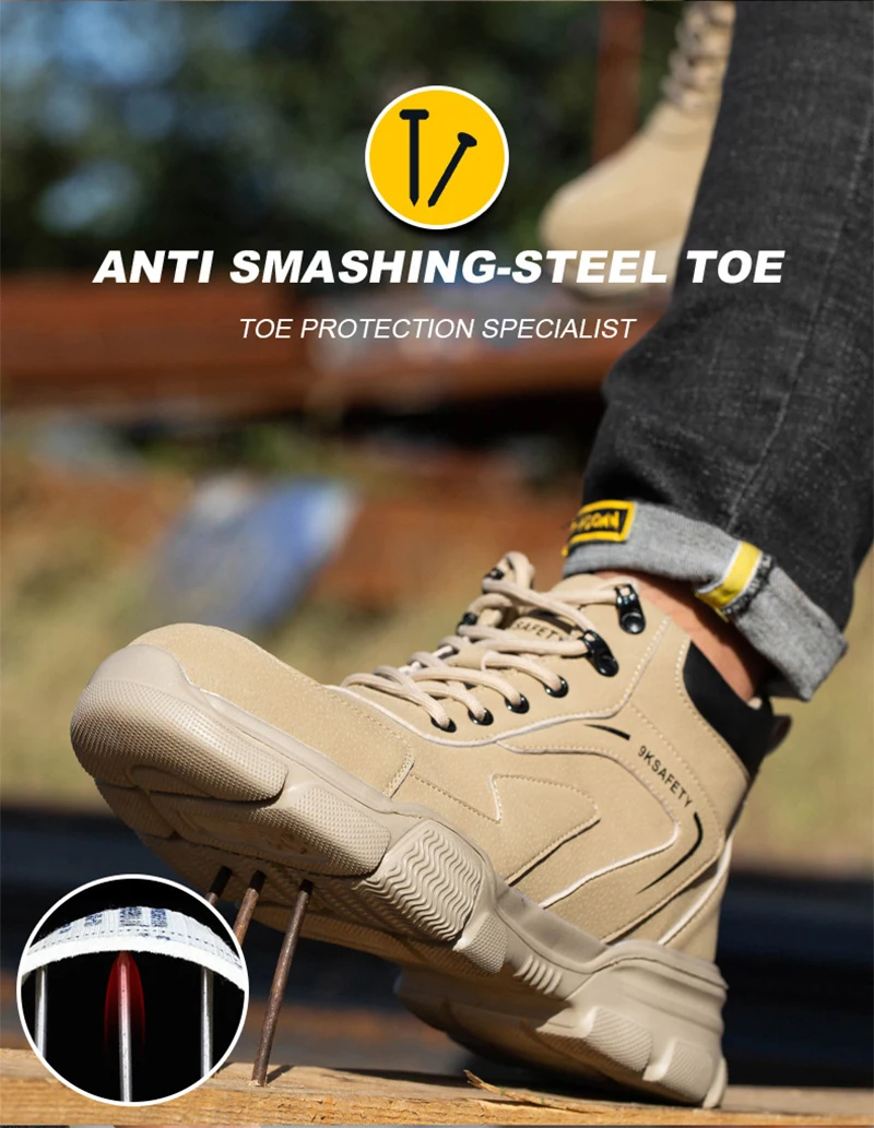 Männer Stahl Kappe Sicherheit Arbeit Stiefel Unzerstörbare Bau Sicherheit Stiefel Pannensichere Männliche Arbeit Schuhe Schutz Schuhe – Detail 6