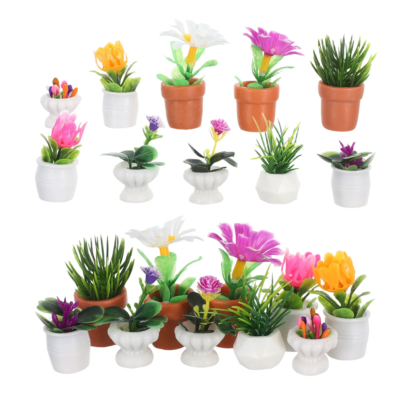 

20Pcs Miniature Plants Artificial Potted Plant Ornaments Fake Mini Plants Resin Micro Landscape Decoration Accessories