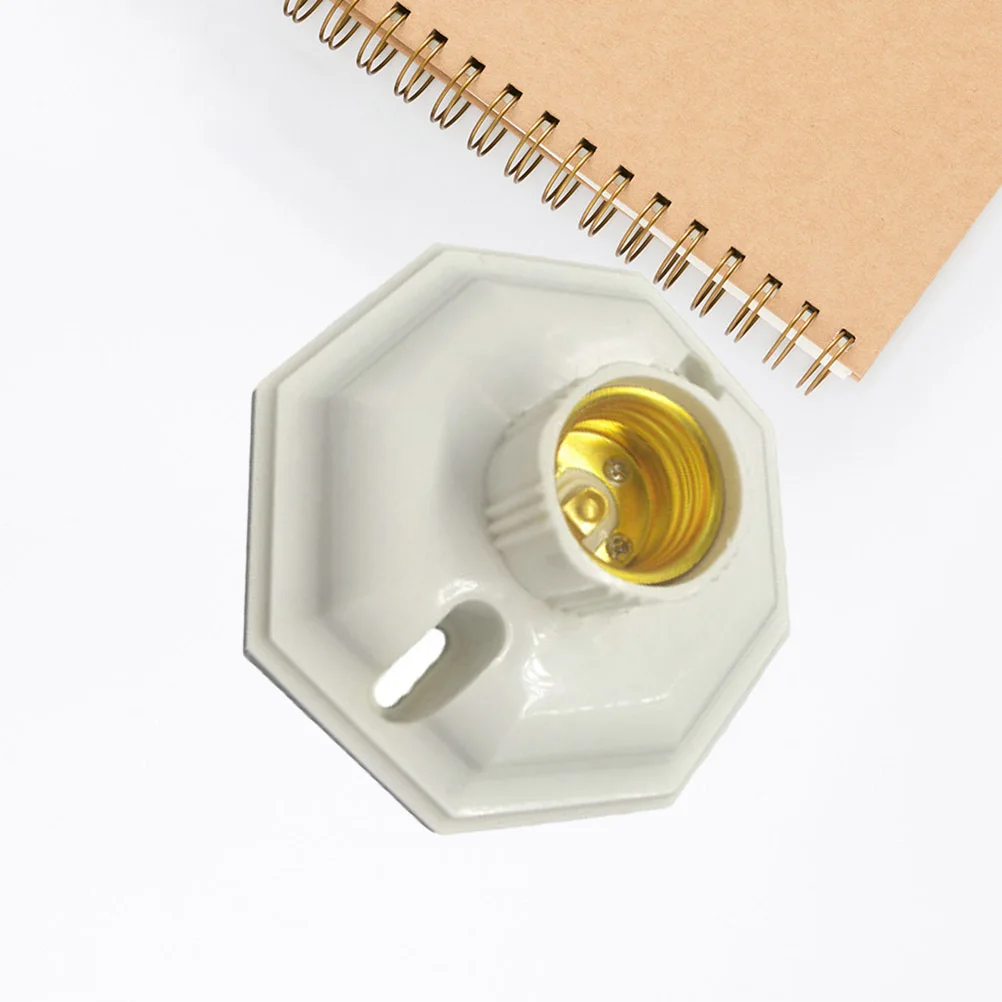 

E27 Screw Lamp Holder Octagon Wear-Resistant 250V 6a Lightweight Simple Design for Hallway Living Room Lamp Holder
