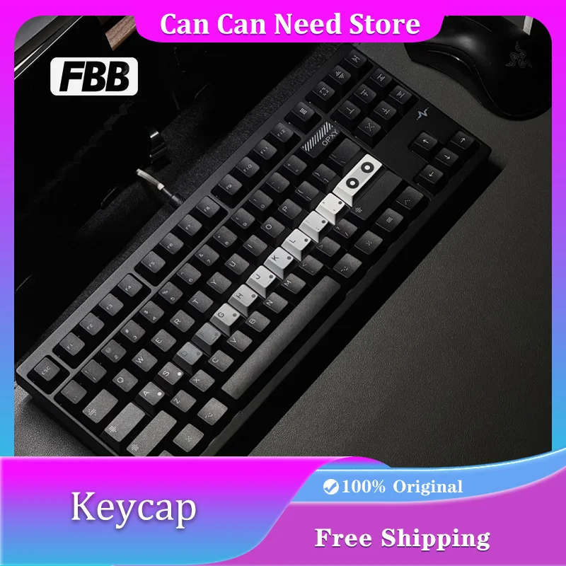 

Набор тематических колпачков FBB OPXY из ПБТ, черный градиентный утолщенный колпачок с вишневым профилем, механическая клавиатура на заказ, 146, клавиши, аксессуары для ПК