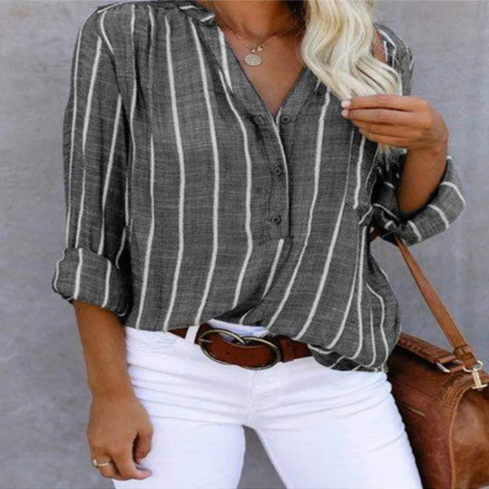 2024 New Women\'s Blouse Fashion Stripe Shirt Top Blusas Mujeres Verano Топы Blouses For Women Fashion Кроп Топ Женский