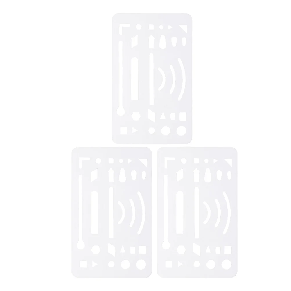 3Pcs Plastic Erasing Shield Drawing Template Drafting Tool Technical Supplies for Engineering Design Building Measuring Rulers