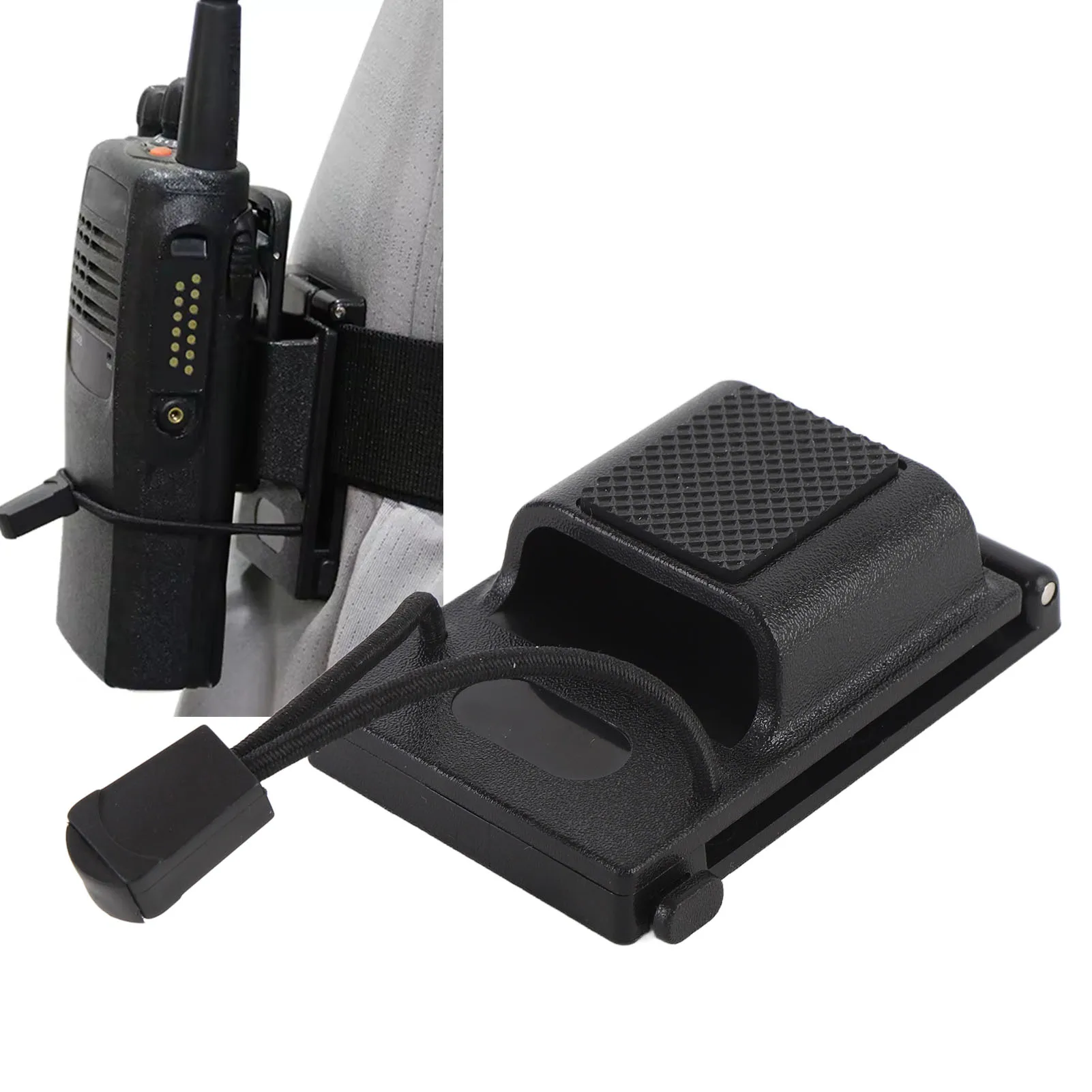 Radio Belt Holster Radio Carry Holster Black ABS Compact Secure Adjustable for Law Enforcement Duty Belt