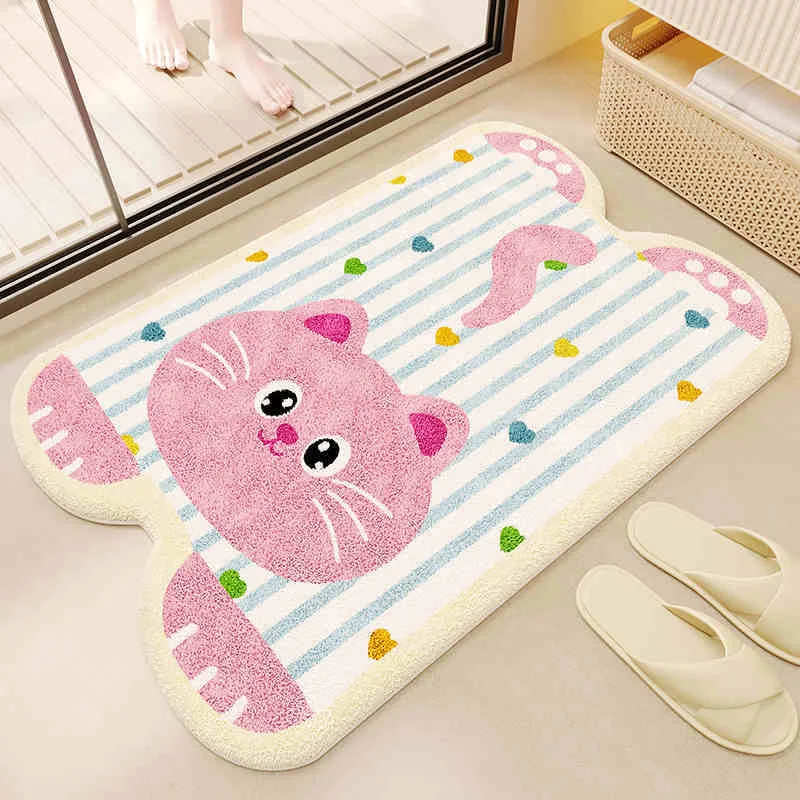 

Cartoon Floor Mat Household Bathroom Absorbent And Dirt Resistant Door Mat Bathroom Carpet