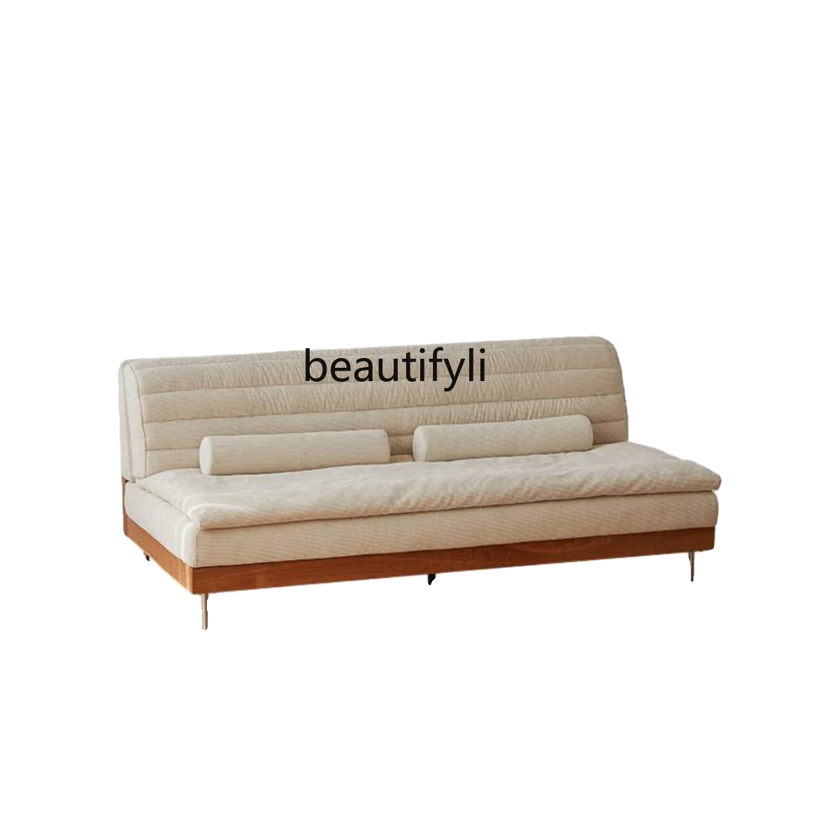 European Style Sofa Solid Wood Bed & Breakfast Lazy Fabric Corner Living Room Nordic Retro