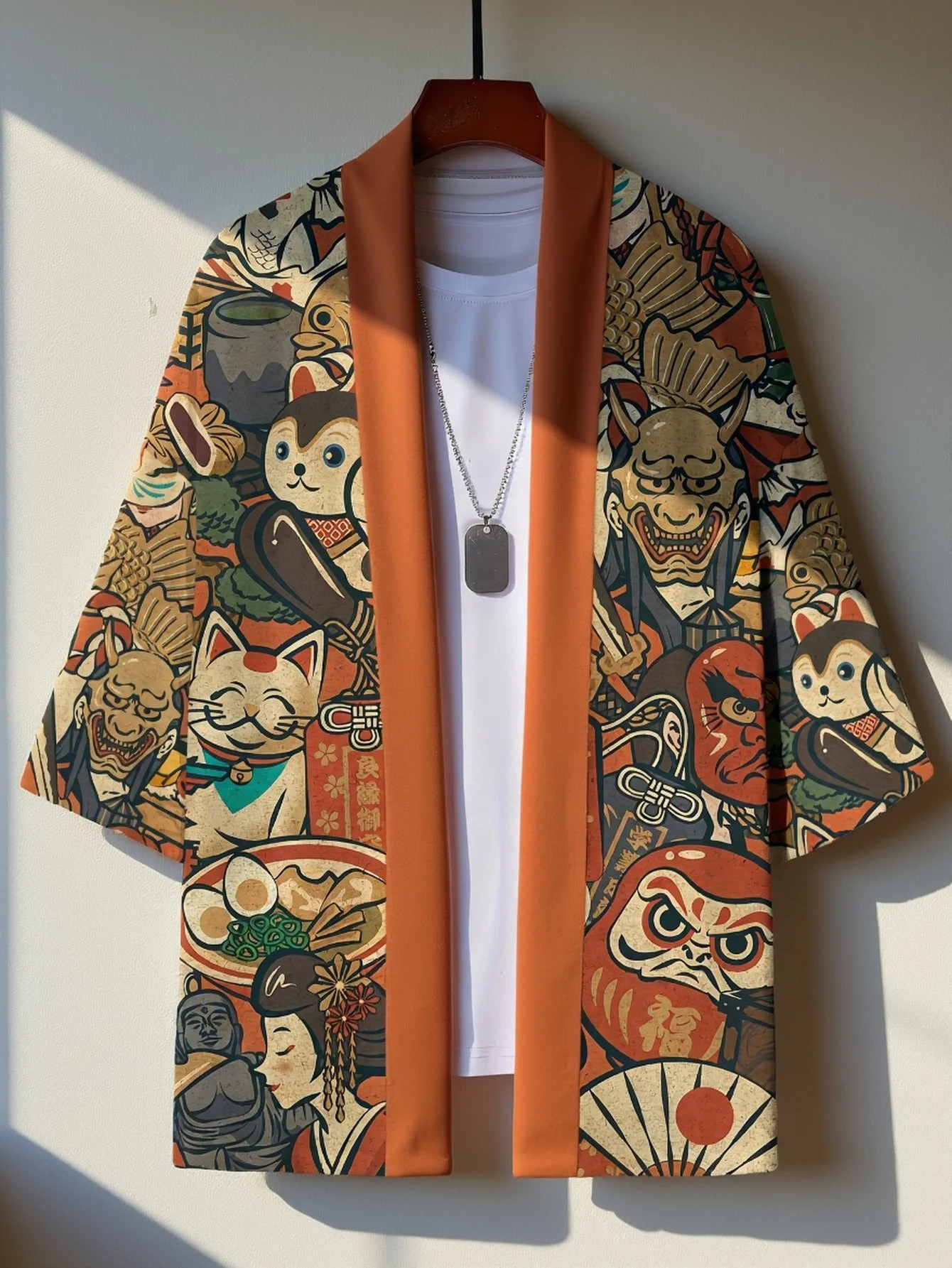 2026 Summer Men's Kimono 3D Printed Design Breathable Lightweight Casual Fashion Outdoor Street Men's Clothing