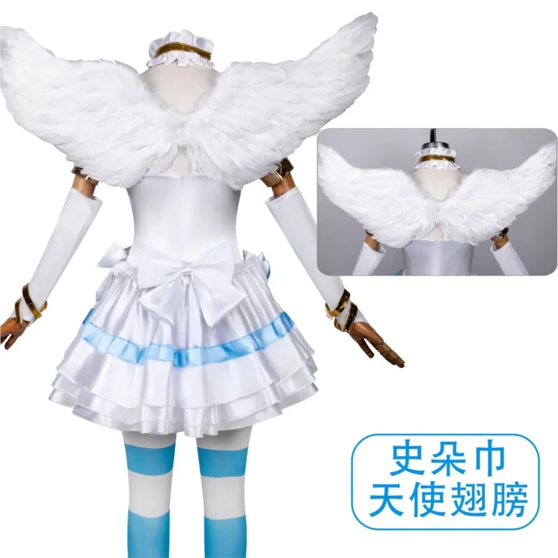 Anime Panty & Stocking Cosplay Costumes Girls Suit Anarchy Fight Clothe Dress Skirt Cute Blue Striped Daily Christmas Halloween