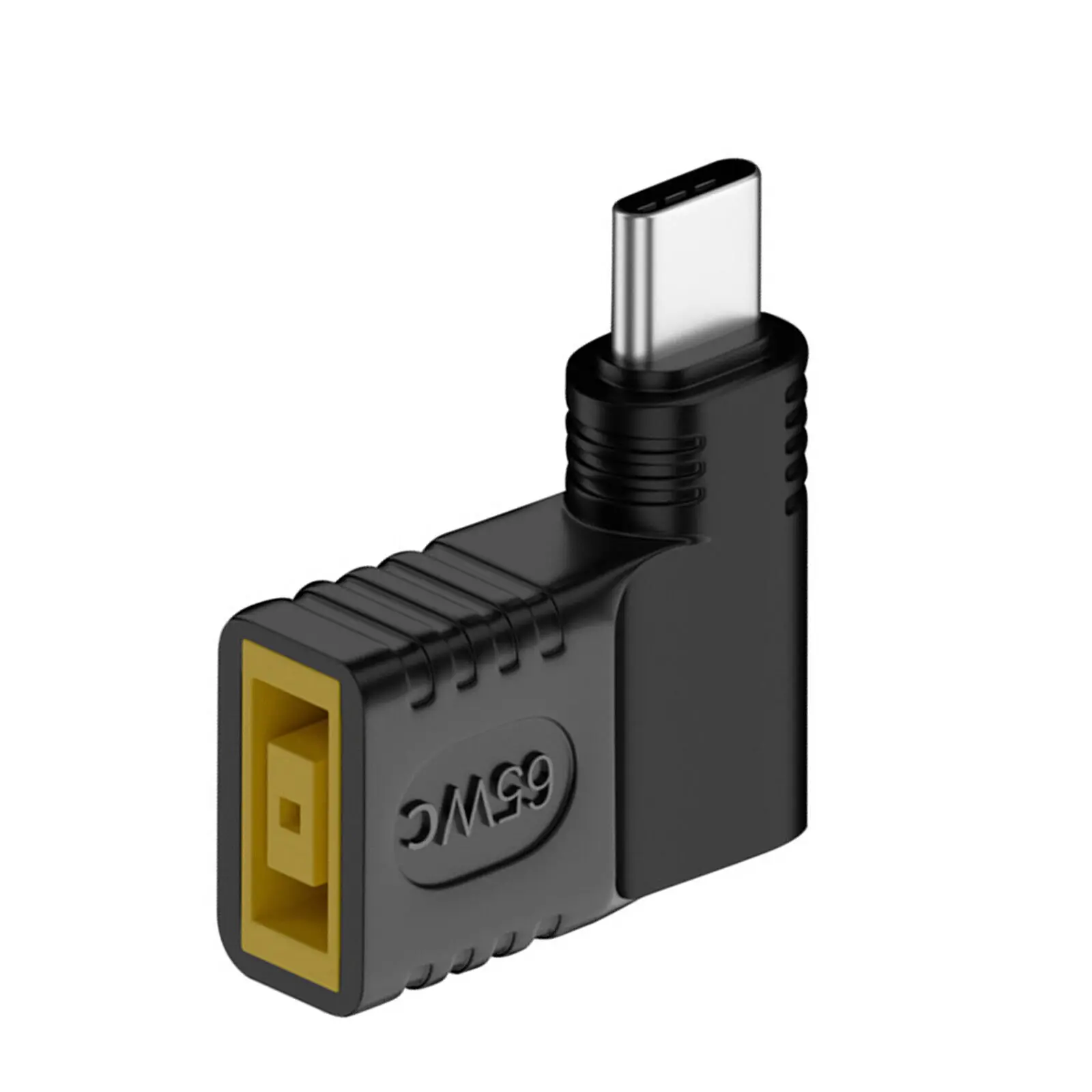 Adaptador de energia tipo C para acessórios portáteis Lenovo, USB-C macho para conversor feminino quadrado, carregador quadrado de 90 graus, 65W, PD