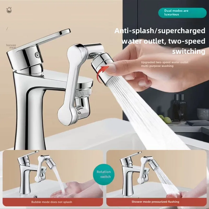 1080 Universal Rotation Faucet Extender Sprayer Head Kitchen Robot Arm Extension Faucets Mixer Aerator Bubbler Water Tap Nozzle