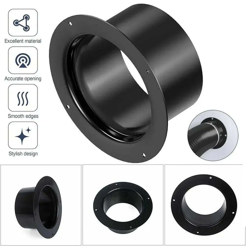 75/100/125/110/150/200mm ABS Wall Flange Connector For Ventilation Pipe Air Ducting Connection Household Accessories