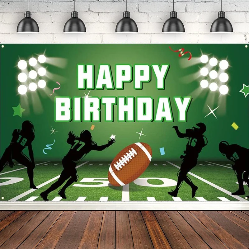 

Photography Backdrop Football Field Themed Background Birthday Party Decoration Supplies Photo Booth Props Poster Banner