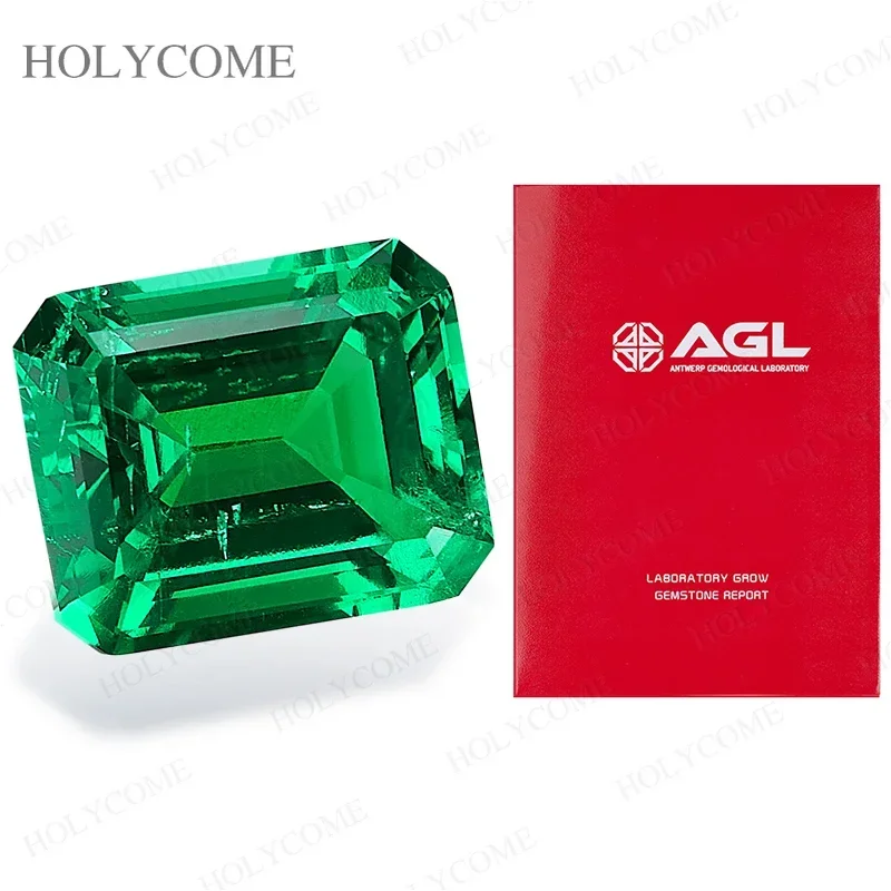 New Lab Grown Columbian Emeralds Hydrothermal Emeralds Cut Hand Cutting Advanced Jewelry Making Materials With AGL Certificate