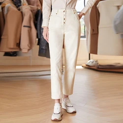 K1690L Jeans Luxury brand Clothing for Women ladies 98% Cotton long pants Loose Autumn Winter Trousers