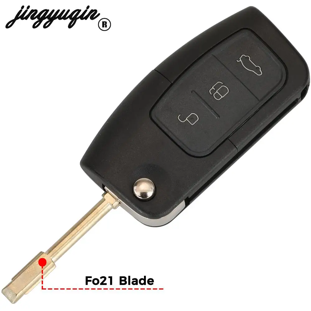 jingyuqin ASK 315/433MHz Keyless Entry Remote Key Dla Ford Focus Mondeo C Max S Max Galaxy Fiesta 4D60 4D63 Chip Fob 3 Button