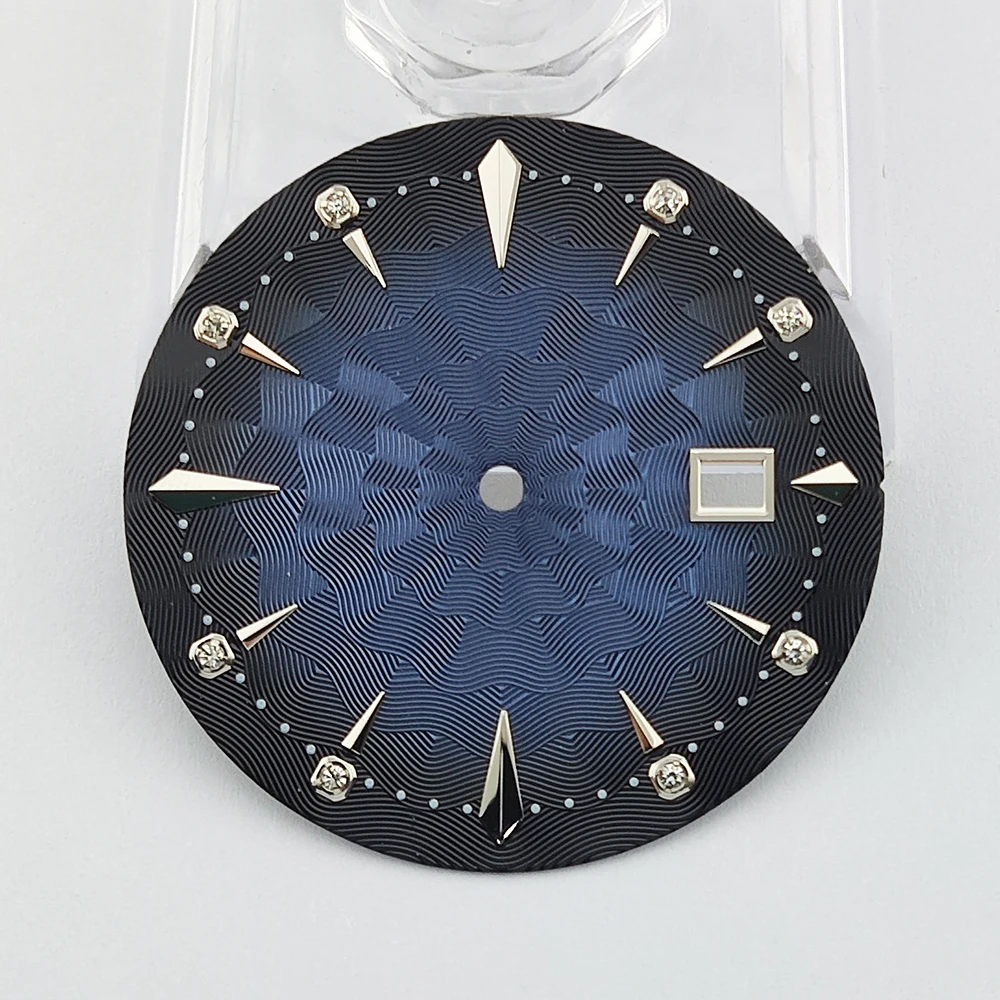 35mm nh35 Cocktail Dial Silver nail diamond Watch Face Watch Parts Suitable for nh35 Movement Watch Accessories