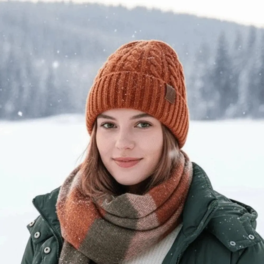 

Versatile Elastic Winter Pullover Cap Trendy Solid Color Woolen Hat Korean Style Soft Twists Knitted Hat Men