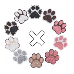 10 pz/set fai da te zampa di cane pittura diamante sottobicchieri zampa stampa diamante arte sottobicchieri con supporto antiscivolo tovaglietta per bevande