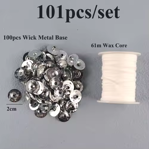 Smokeless Candle Wicks 2.6-20cm Pre-Waxed Cotton Core Wicks with Metal Sustainer Tabs DIY Handmade Candle Making Tools - Image 17