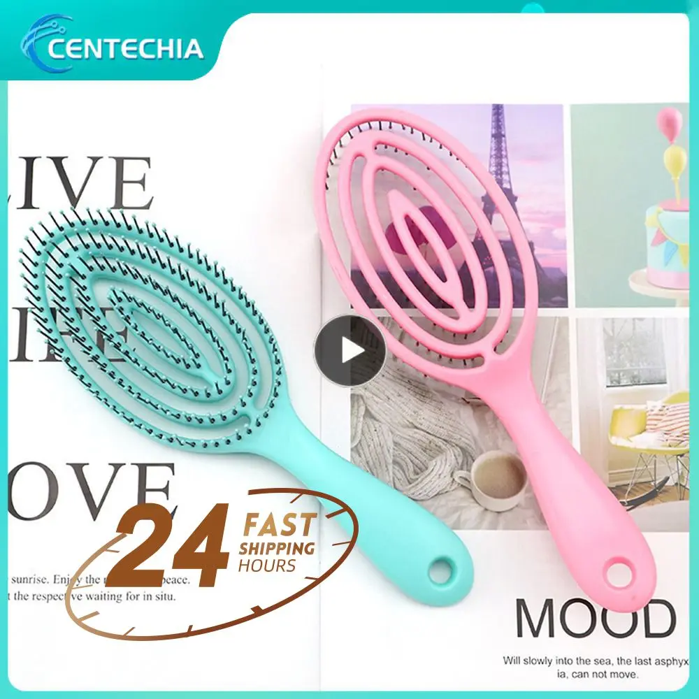 Hollow Round Hair Comb Anti Detangling Mosquito Incense Comb Wet And Dual-use Hairdressing Styling Dual Purpose Comb