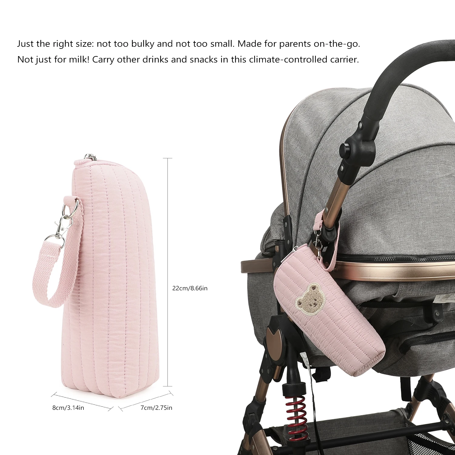 كيس زجاجات محمول من الألومنيوم للعزل والحفاظ على الحرارة. تخزين الزجاجات