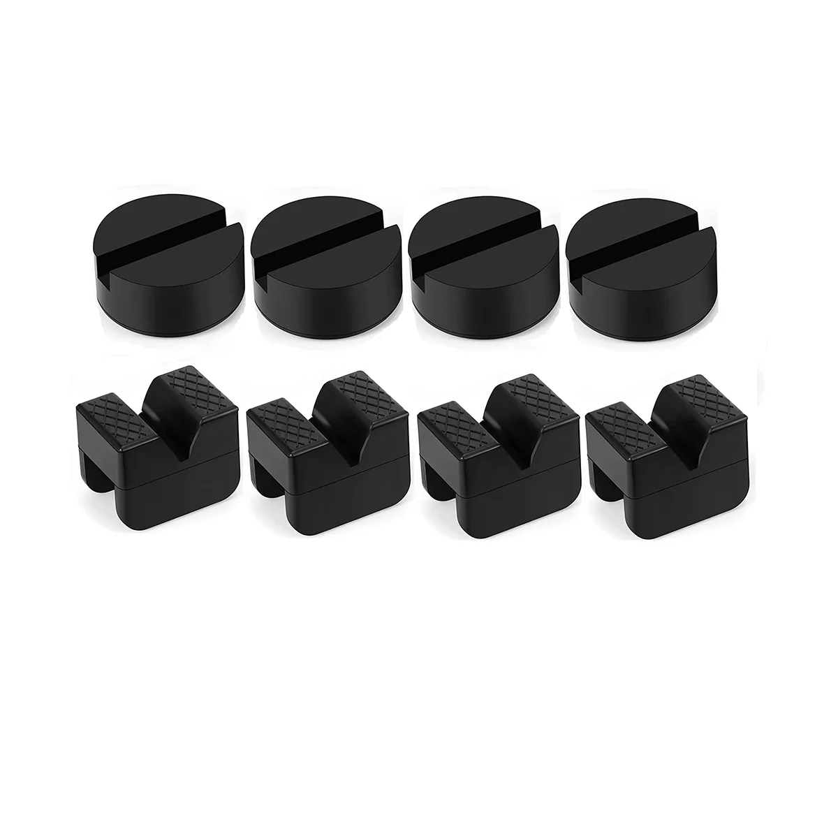 8Pcs Jacks Stand Pads Universal Slotted Frame Rail Pinch Welds Protector Rubber Jacks Pad for Jacks Stand Accessories