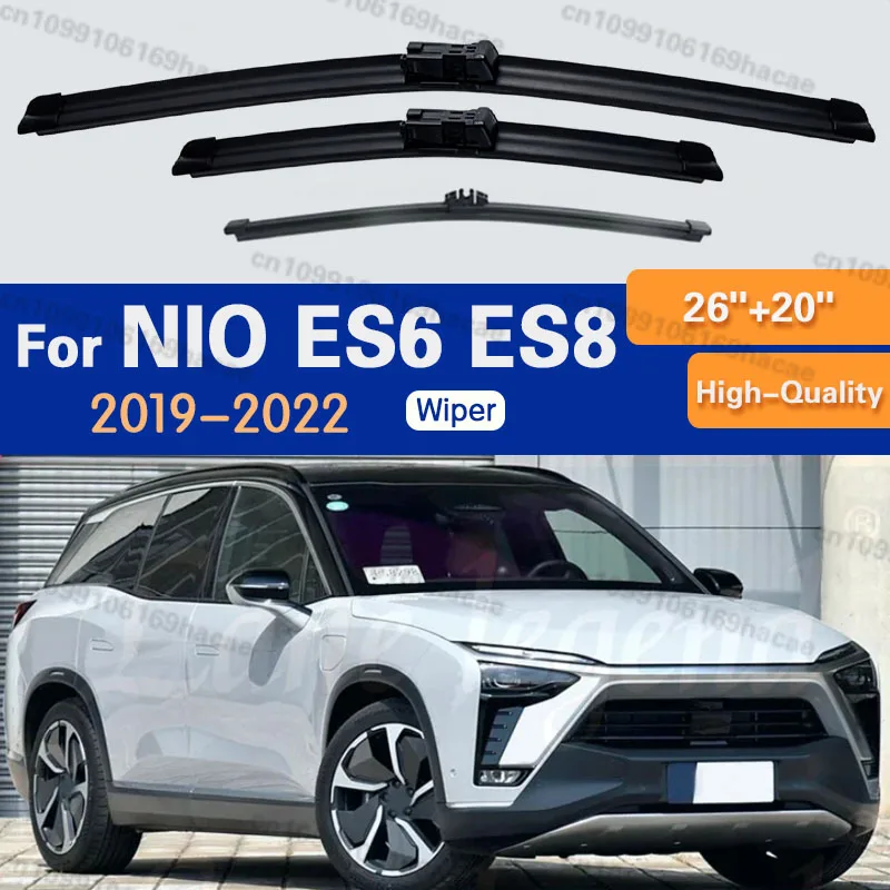Limpiaparabrisas Delanteros y Traseros para NIO ES6 ES8 2019-2022, 26"+20", Aptos para Brazo de Botón, Limpiaparabrisas Delanteros, Accesorios para Auto