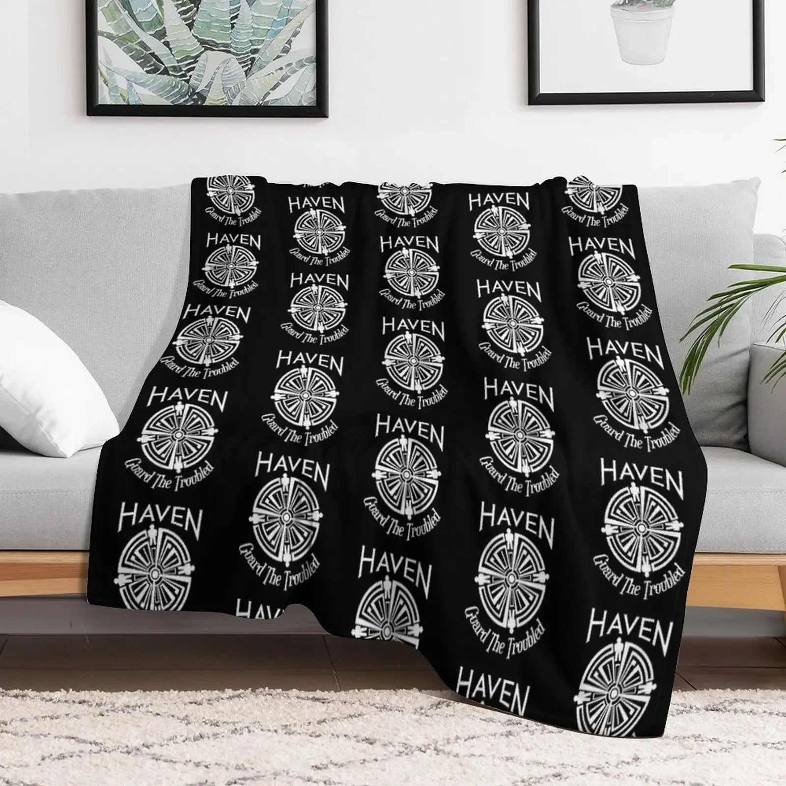 Haven Troubled Tattoo White Logo Throw Blanket decorative Bed linens Luxury Thicken Plush Blankets