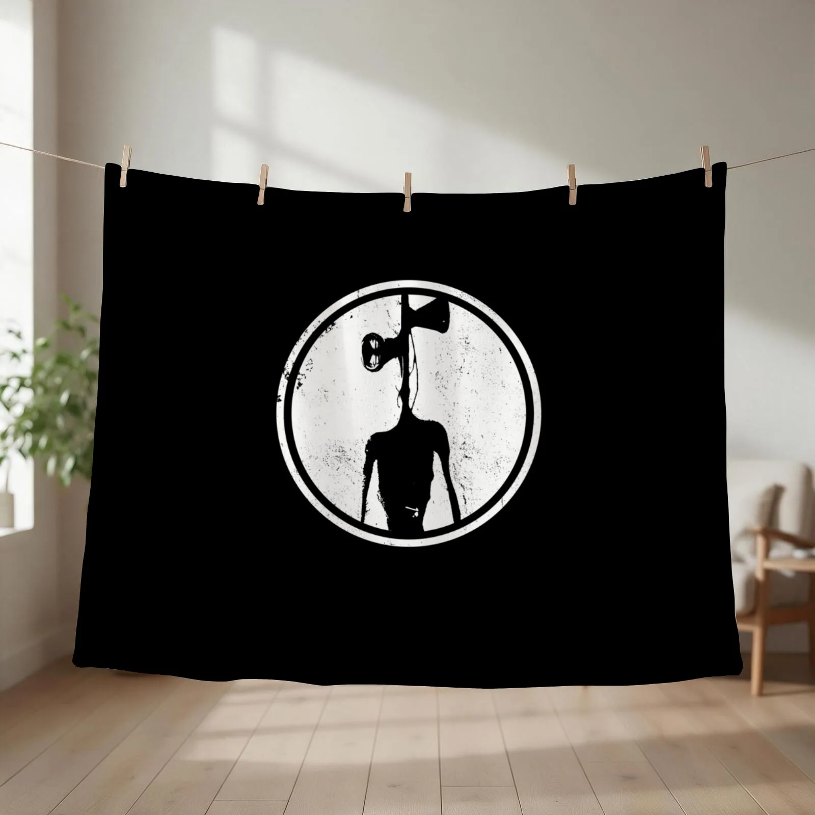 Sirenhead Siren Head Horror Creepypasta Throw Blanket couch cozy soft plush fuzzy picnic outdoor blanket