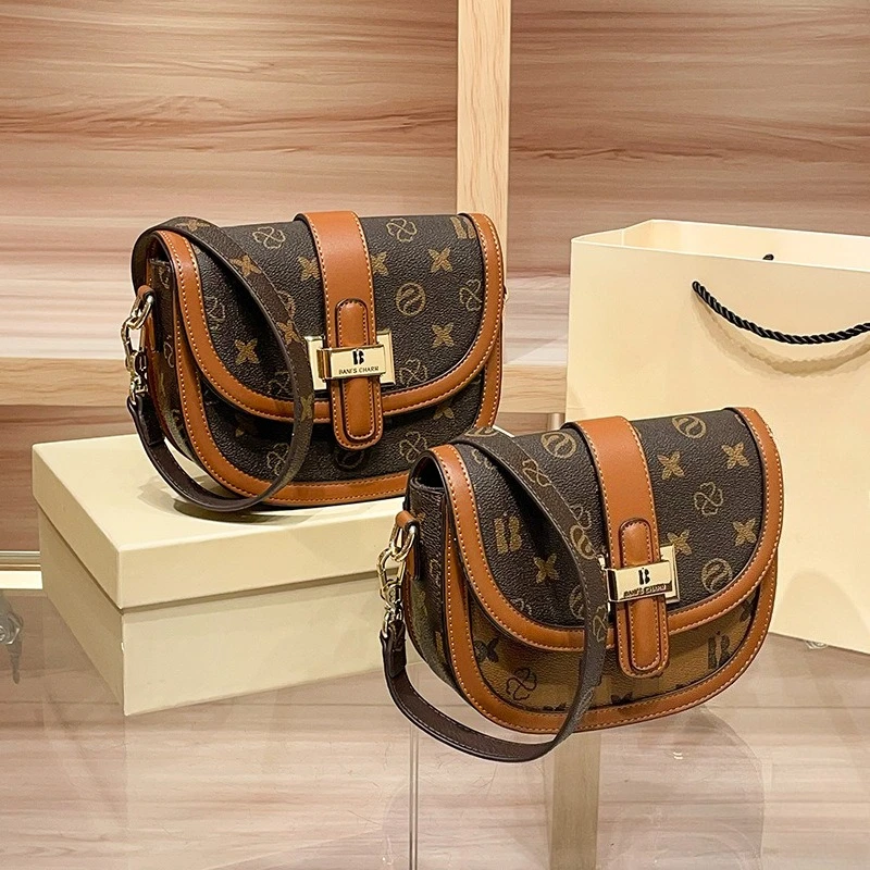 

Elegant Crossbody Handbag High End Luxury Leather Vintage Casual Simple Classic Designer Paris Fashionable Bag