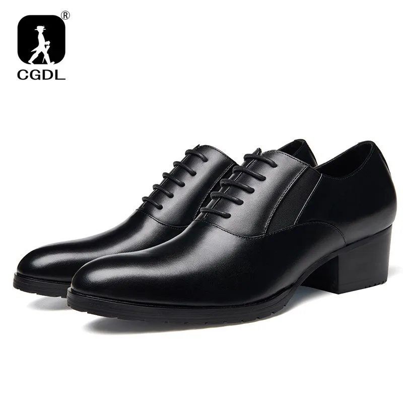 

Mens Wedding Leather Shoes 2024 New Style Luxury Genuine Leather Handmade Comfortable 5 Cm High Heels Formal Shoes for Male