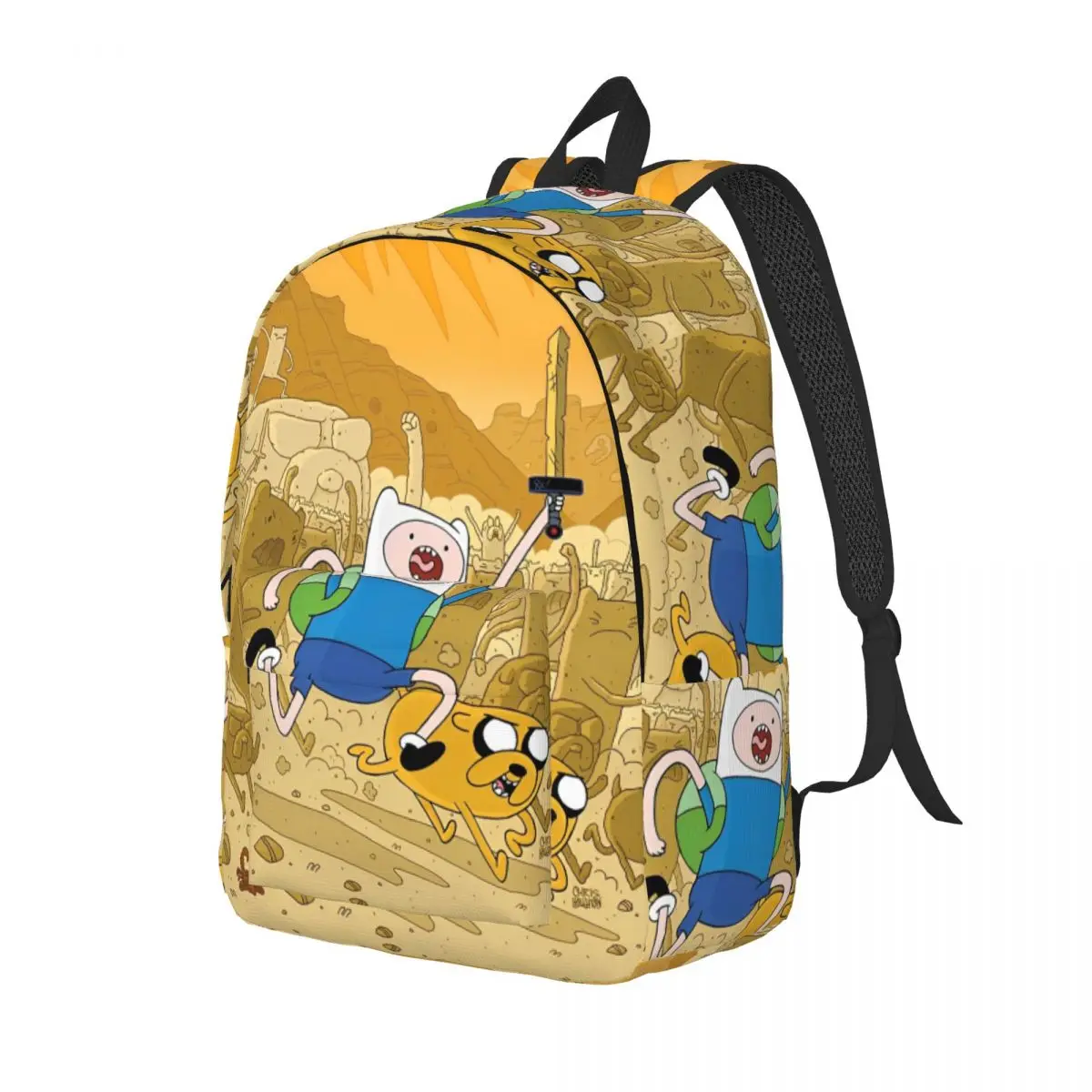 Finn the Human Adventure Running Time Fashion Backpack Outdoor High School Business Daypack for Men Women College Shoulder Bag