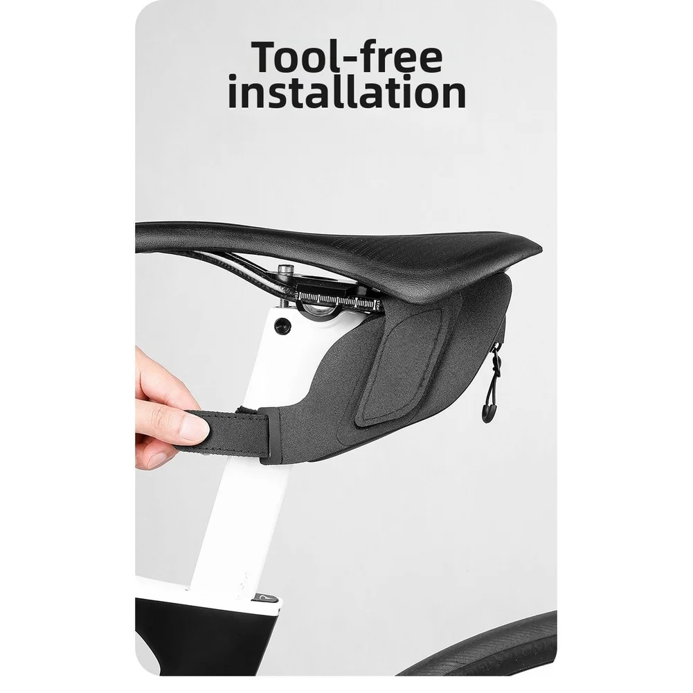 17x7x5.5cm Bike Saddle Bag 0.25L  Bicycle Tool Holder Bag Bicycle Accessories MTB Road Bike Seat Organize Keys Tools Essentia