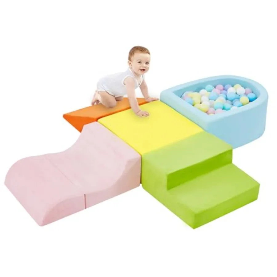 

Набор из 5 предметов для лазания для малышей 1-3 лет, мягкие блоки из пены, игрушки для лазания в помещении, шарики для шарикового бассейна в комплект не входят.