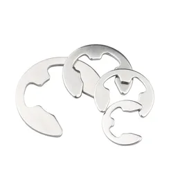 50pcs 1.2mm 2mm 3mm 4mm 5mm Stainless Steel E Type Clip Circlip Retaining Ring for Shaft Fastener Washers Hardware