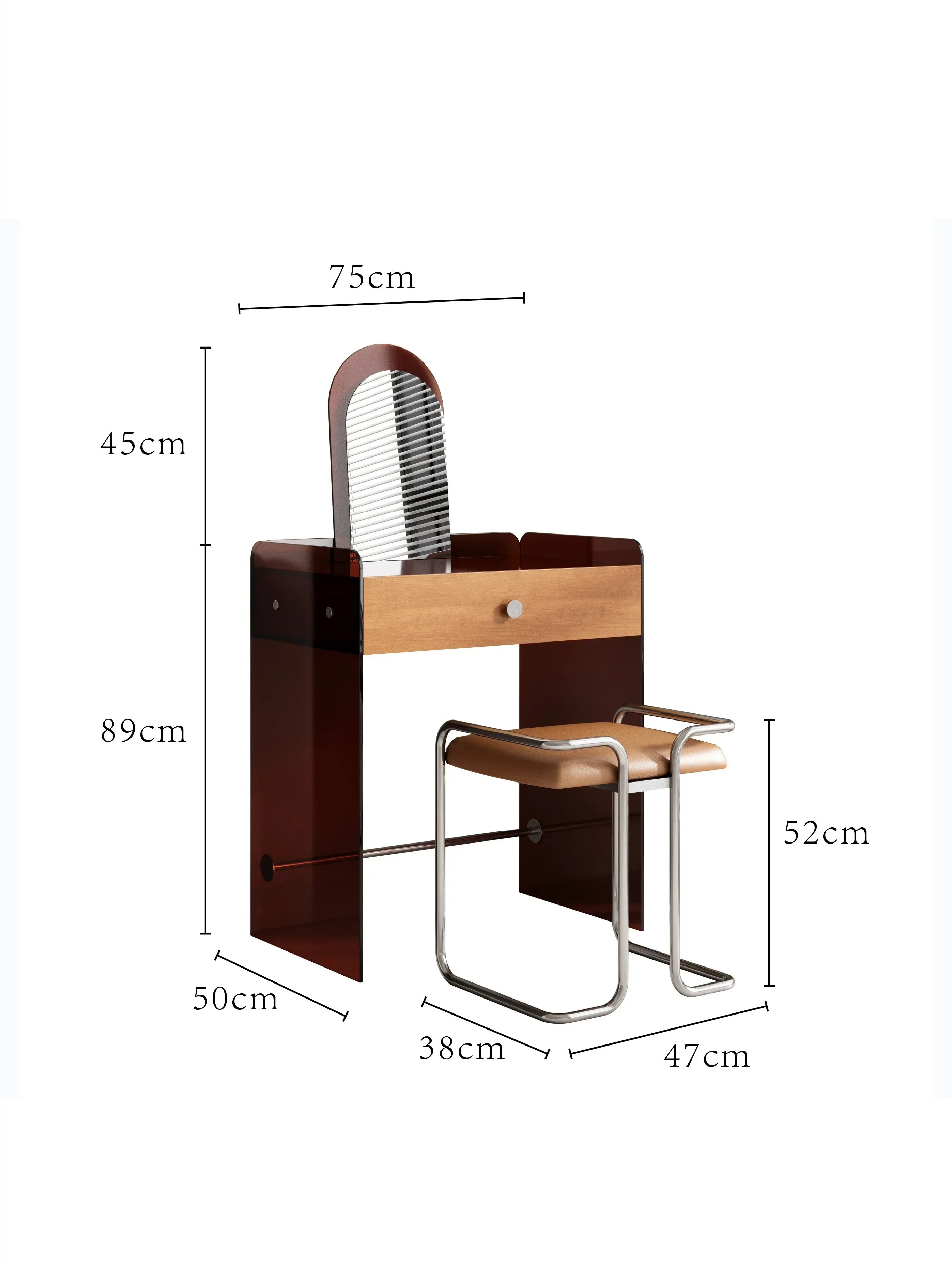 

Nordic simple acrylic dresser makeup mirror integrated Hot sales