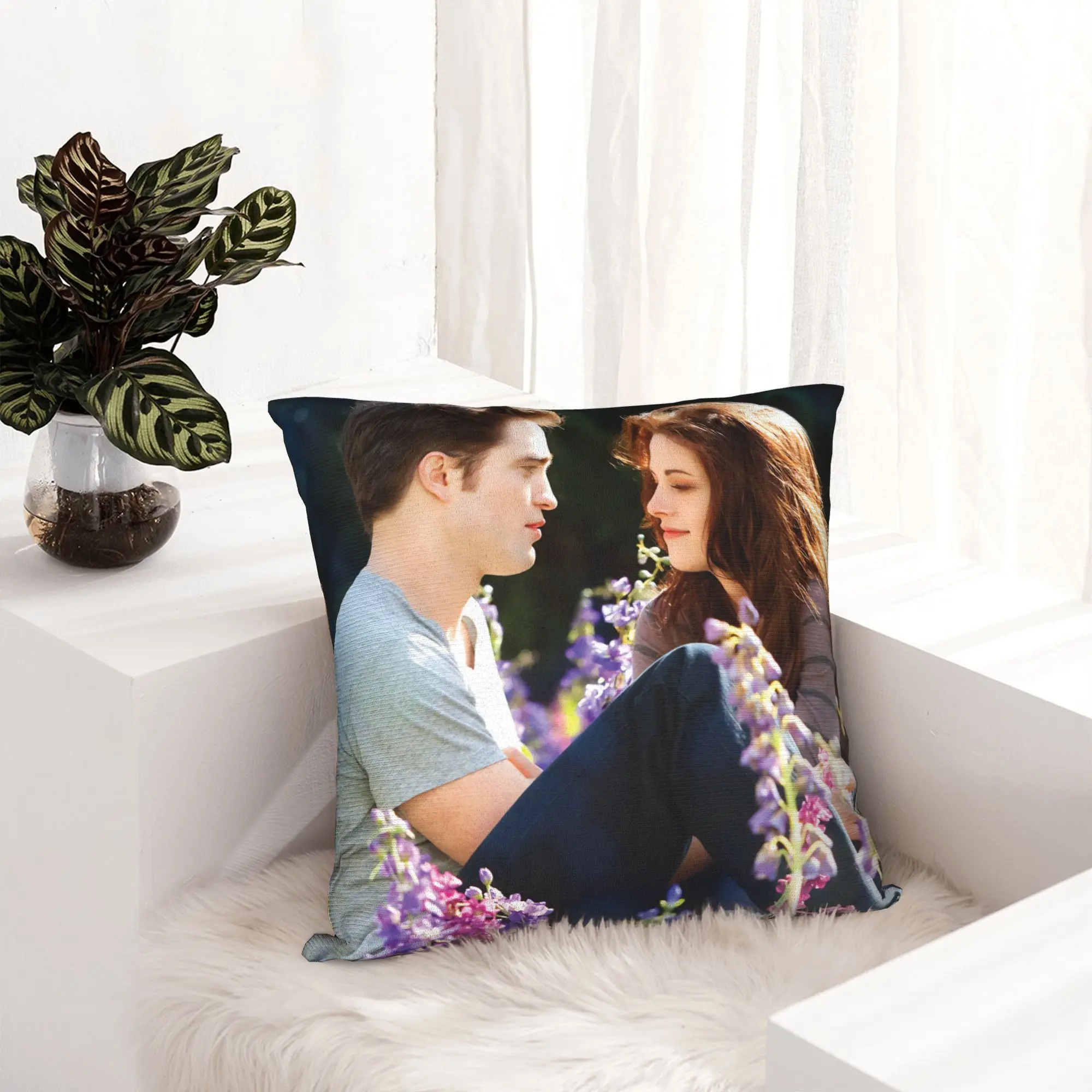 Twilight Edward Bella Pillowcase Double-sided Printing Cushion Cover Decorations  Throw Pillow Case Cover Home Square