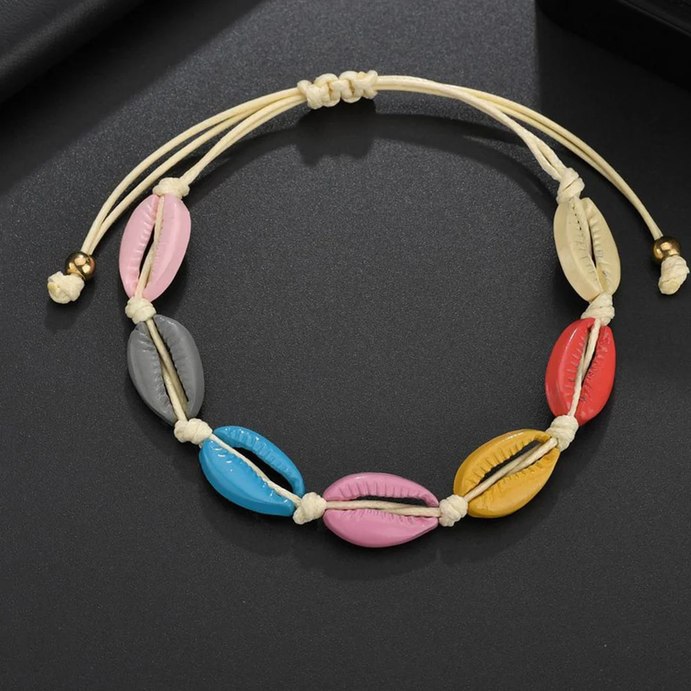 

2Pcs Shell Charm Bracelets Hand Knitting Bohemian Rope Adjustable Sea Shell Jewelry Women Teen Girls Seashell Bracelet