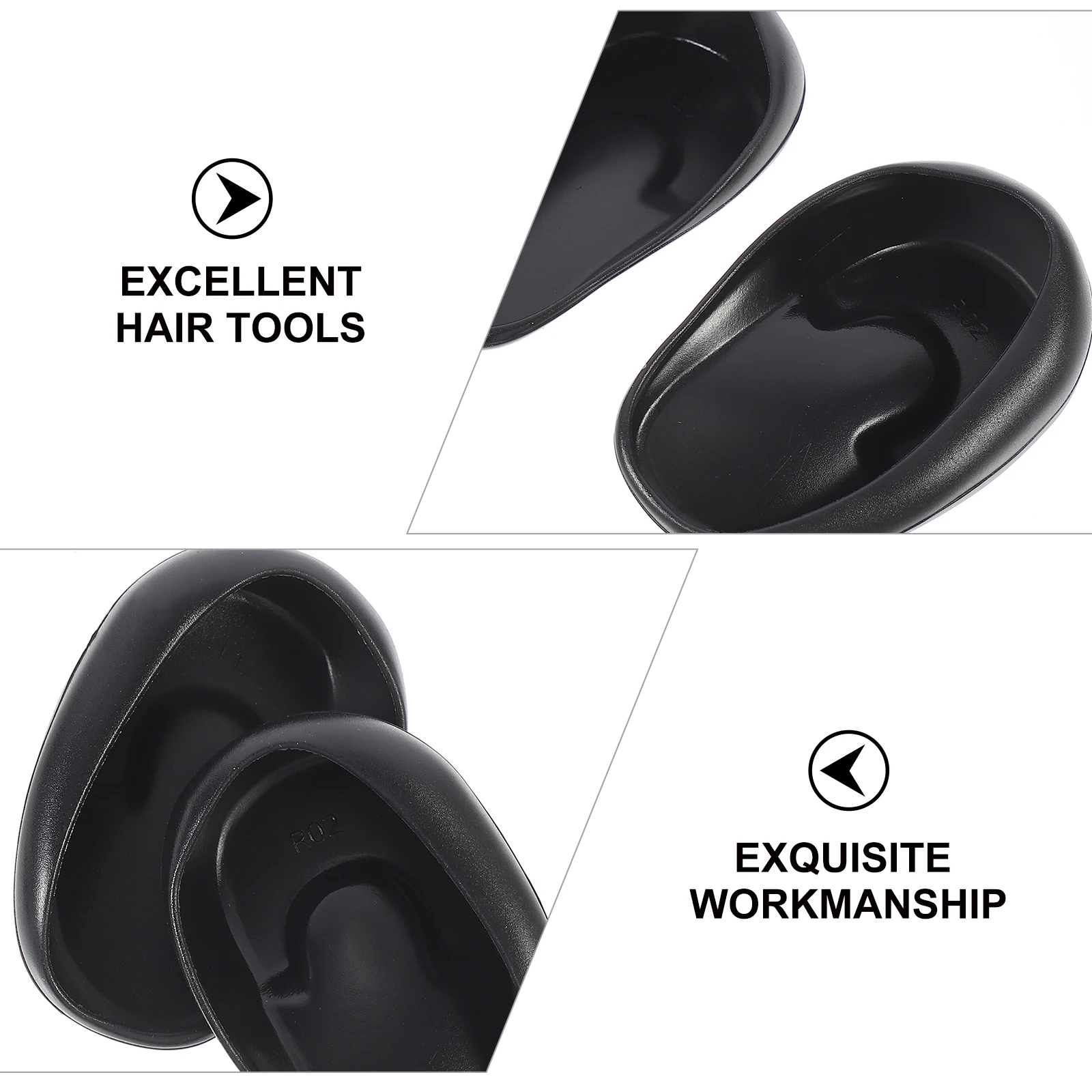 

6 Pcs Hair Salon Ear Protectors Dye Protectors Reusable Black Ear Covers For Hair Dyeing Supplies Adults Children