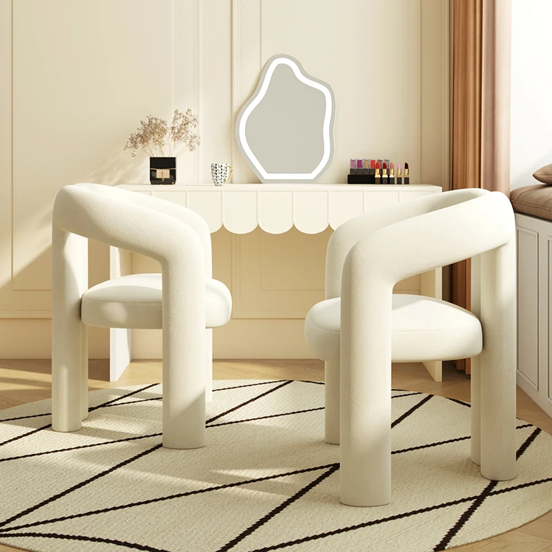 كرسي تزيين غرفة النوم، مقعد مكياج فاخر خفيف، كرسي تسريحة منزلي صغير حديث وبسيط، مقعد أظافر، كرسي تجميل #2