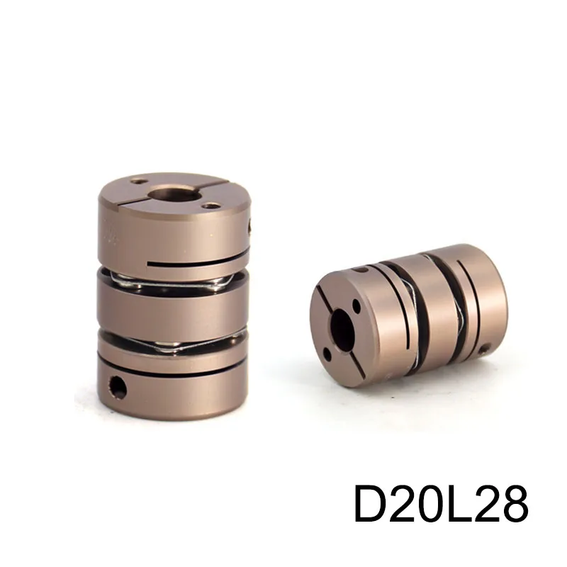 ld2-B-D20L28 Double Diaphragm Elastic Coupling Connector, Aluminum Alloy, Ball Screw, Servo Motor Encoder