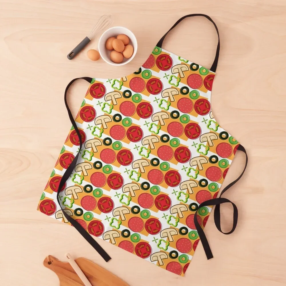 

Pizza Toppings Apron custom women's kitchen Woman Work Barber Ladies Apron