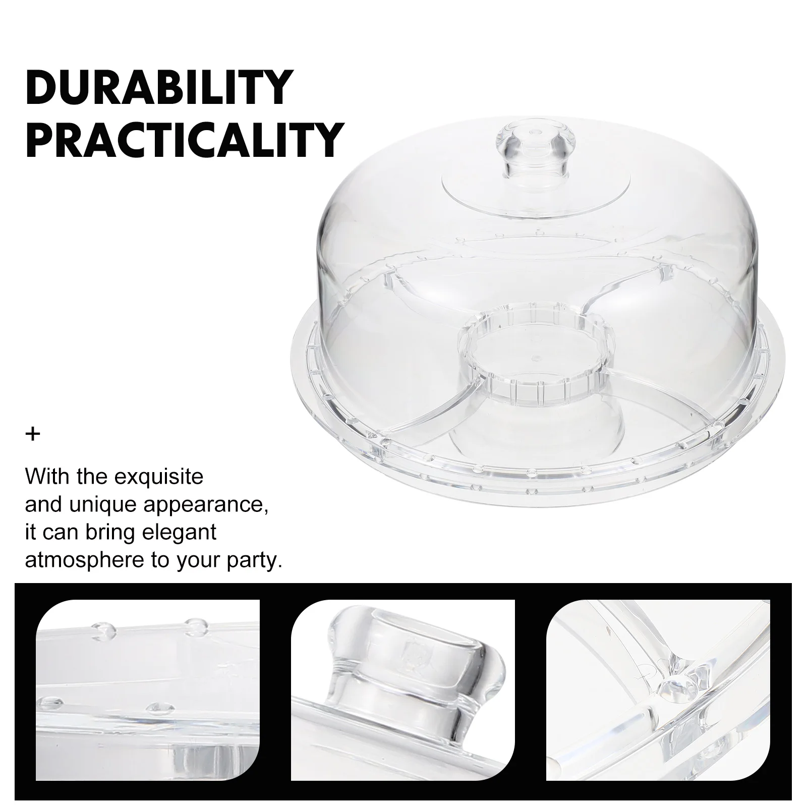 

Fruit Tray Pastry Holder Dessert Stands with Cover Cake Plate Lid Platter Display Dish Server Glass