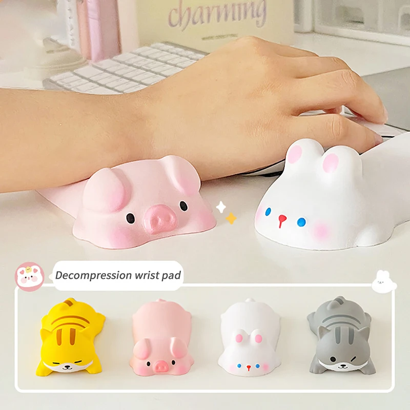 New Cute Wrist Rest Pad Support for Mouse Computer Laptop Arm Rest for Desk Ergonomic Kawaii Office Supplies Toys Cat,Dog,Rabbit